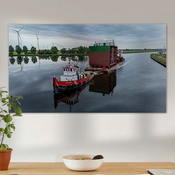 Tugboat and ship section by Charlotte Gohl