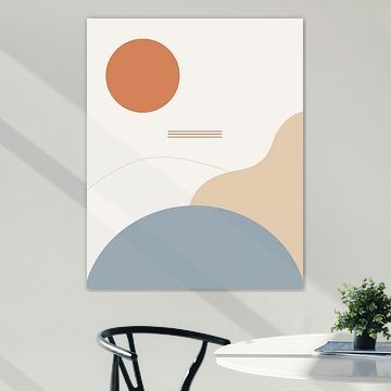 Nordic Horizon in Terracotta and Blue by TampuArt