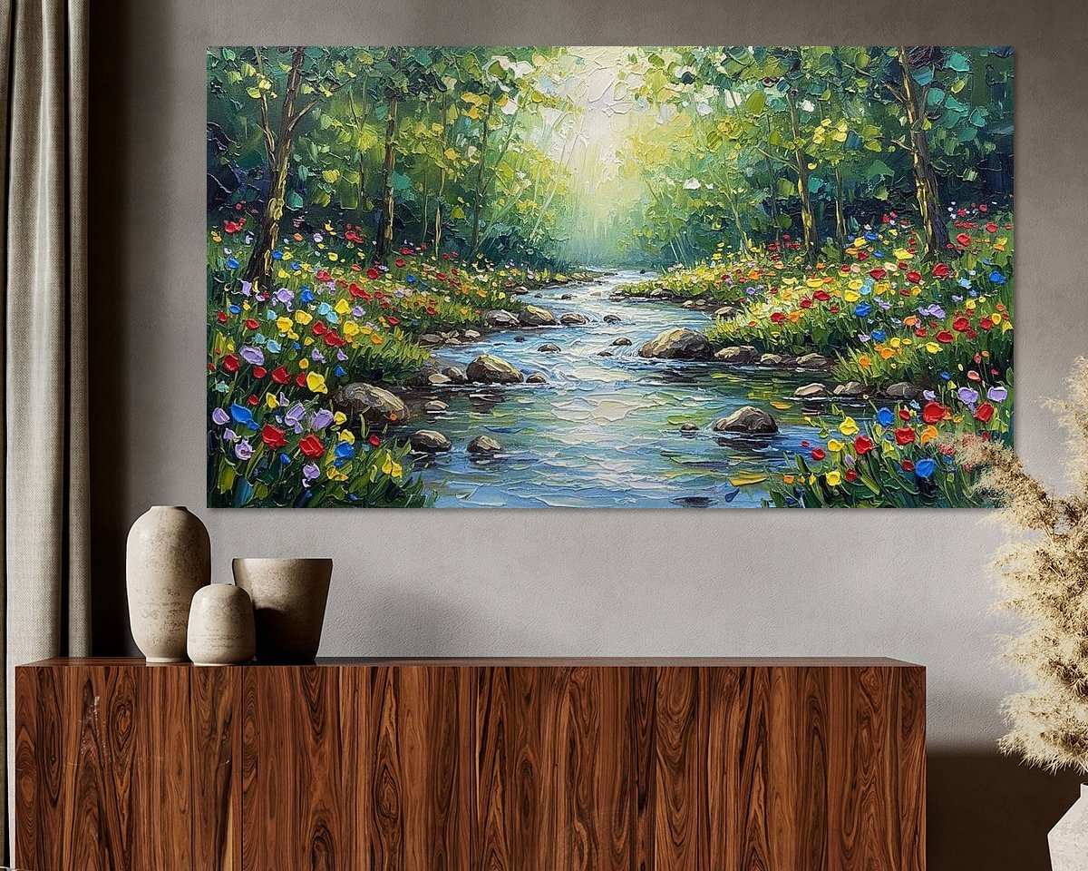 Voorbeeld van het werk in een kamer