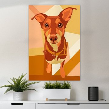 Spanish Soul: Abstract Colour-Block Japansi Pet Art – Portrait of a Podenco