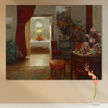 Olga Wisinger-Florian – Innenraum mit festlich gedecktem Tisch