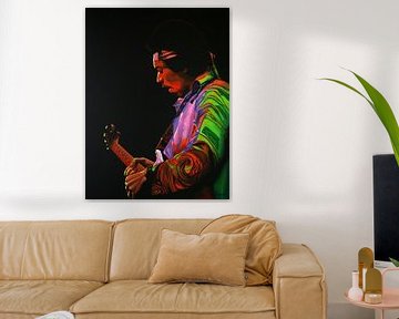 Jimi Hendrix Painting 4 by Paul Meijering