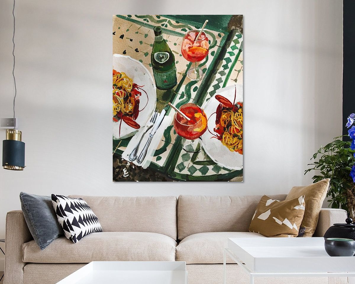 Voorbeeld van het werk in een kamer