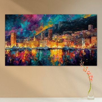 Panorama abstrait de Monaco la nuit