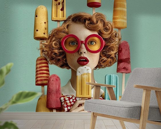 Voorbeeld van het werk in een kamer