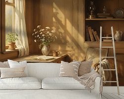 Voorbeeld van het werk in een kamer