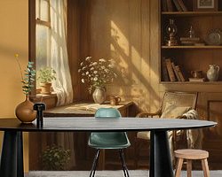 Voorbeeld van het werk in een kamer