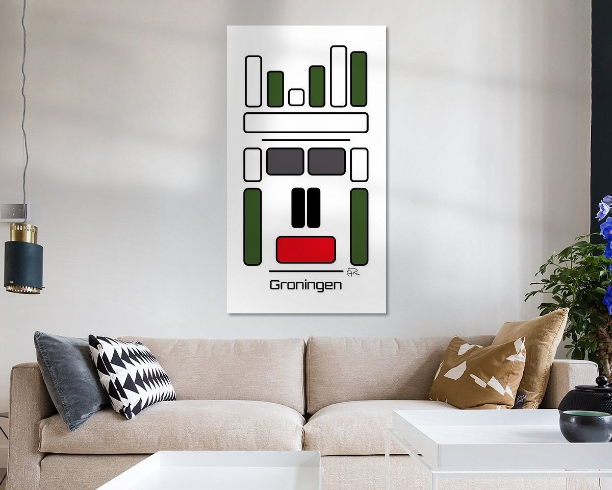 Voorbeeld van het werk in een kamer