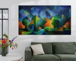 Voorbeeld van het werk in een kamer