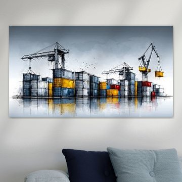 Havenkranen en containers