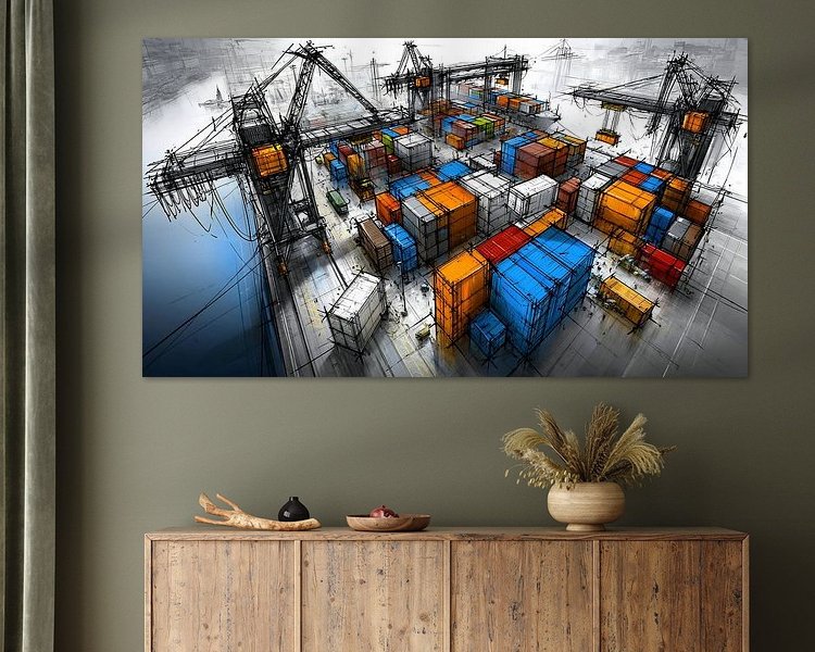 Voorbeeld van het werk in een kamer