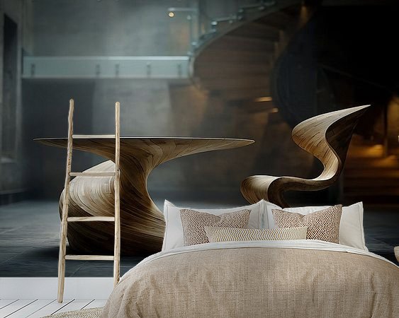 Voorbeeld van het werk in een kamer