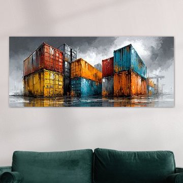 Bunte Container im Industriehafen von Jonas Weinitschke