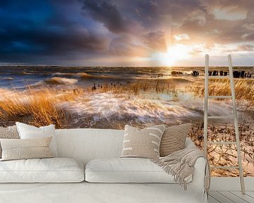 The sea takes. by Ton Drijfhamer