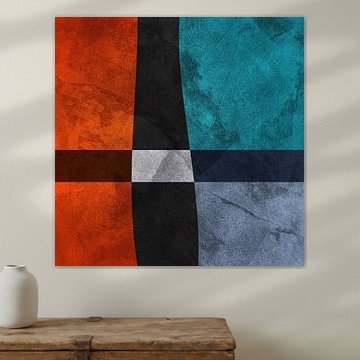 Moderne Abstrakte Organische Geometrische Farbkunst von Online Arts