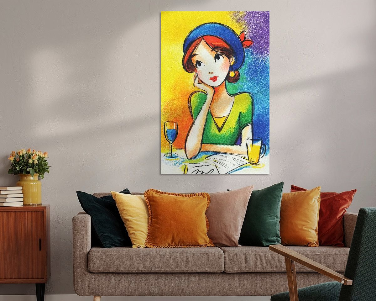 Voorbeeld van het werk in een kamer
