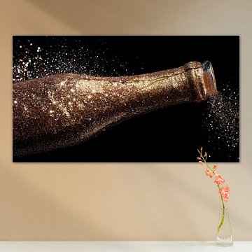 Glittery champagne bottle panorama by TheXclusive Art