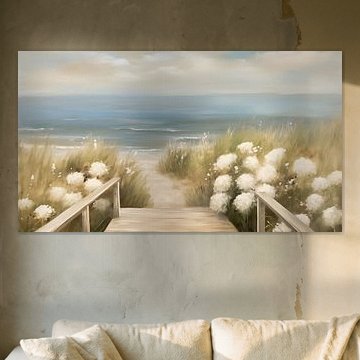 Path to the Sea | Impressionist canvas panorama by Frank Daske | Foto & Design