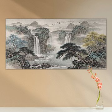 A Japanese landscape in the mist by Mad Dog Art