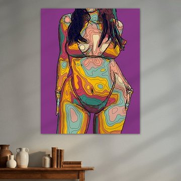 Modern Abstract Female Figure Artwork by 1xMerch