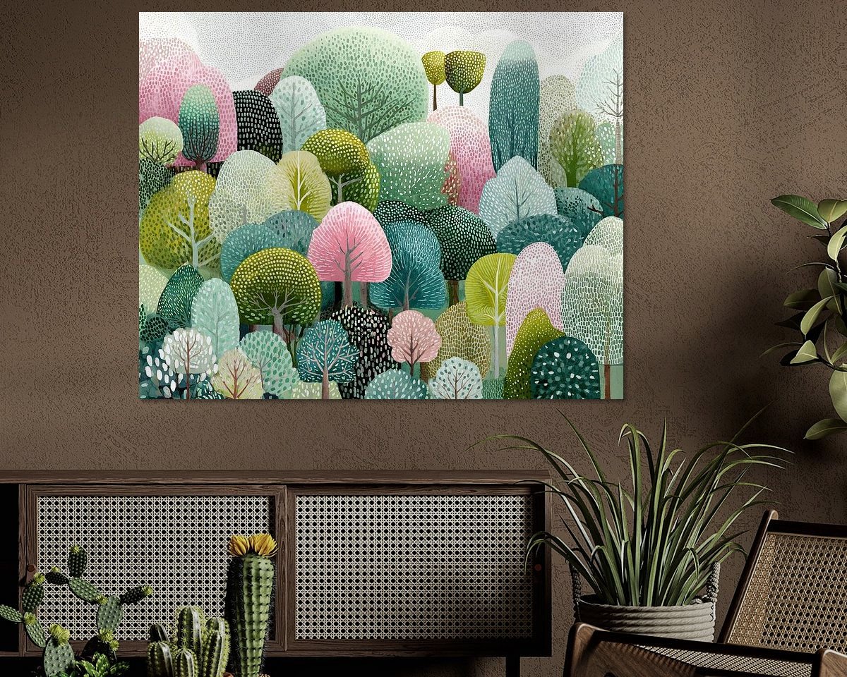 Voorbeeld van het werk in een kamer