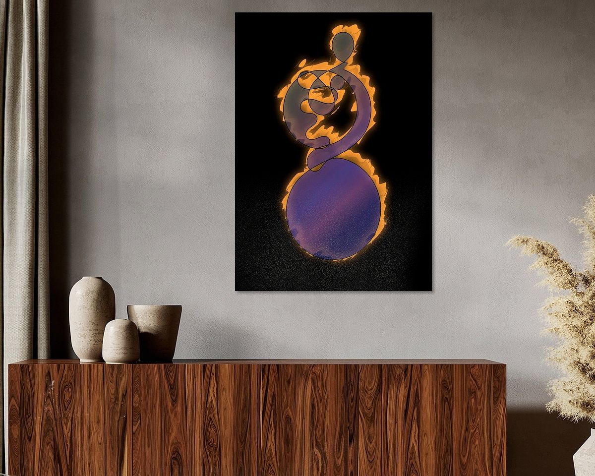 Voorbeeld van het werk in een kamer