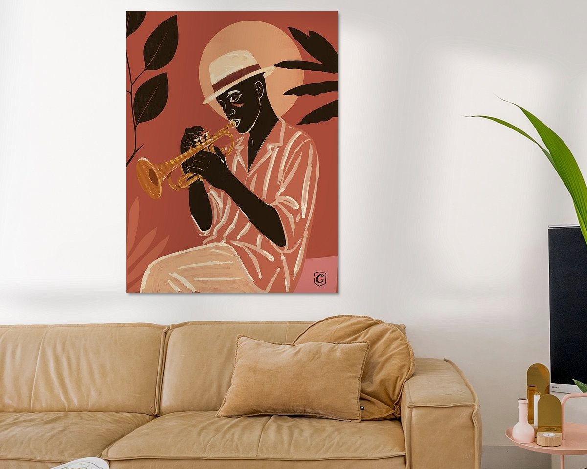 Voorbeeld van het werk in een kamer