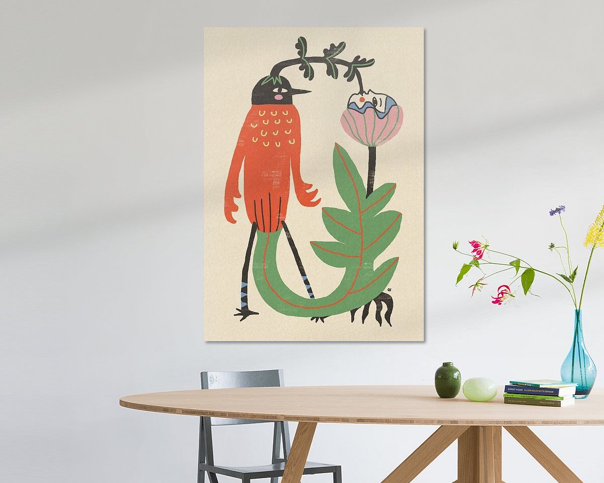 Voorbeeld van het werk in een kamer