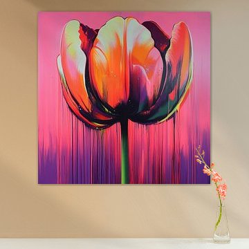 Abstrakte Blume bunte Tulpe von Wilma Mesman