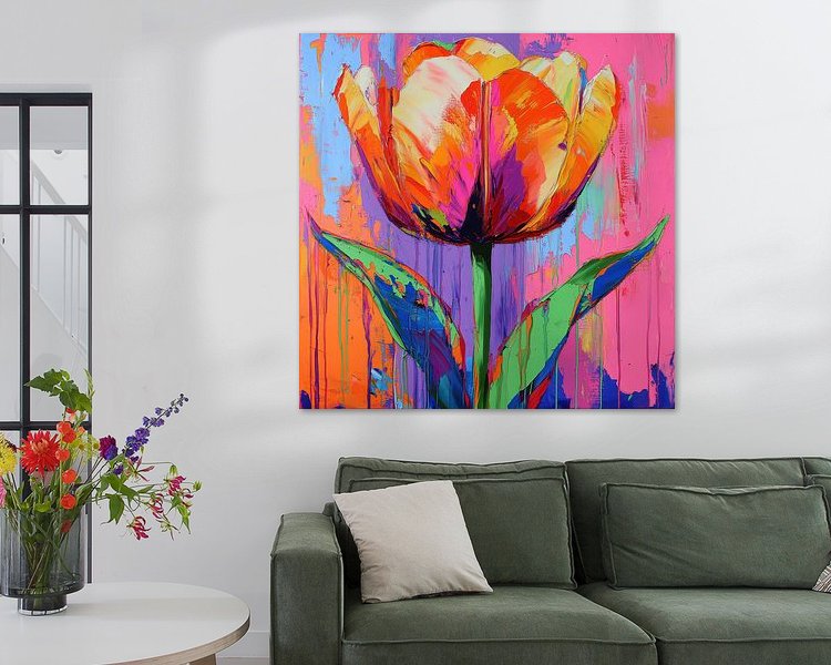 Voorbeeld van het werk in een kamer
