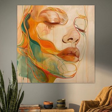 Dreamy face abstract and colourful
