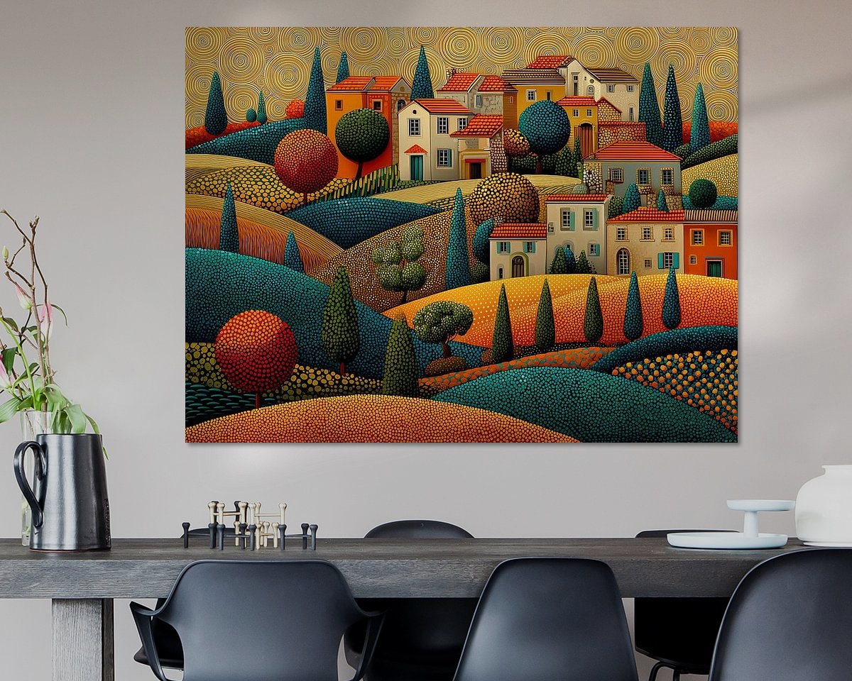 Voorbeeld van het werk in een kamer