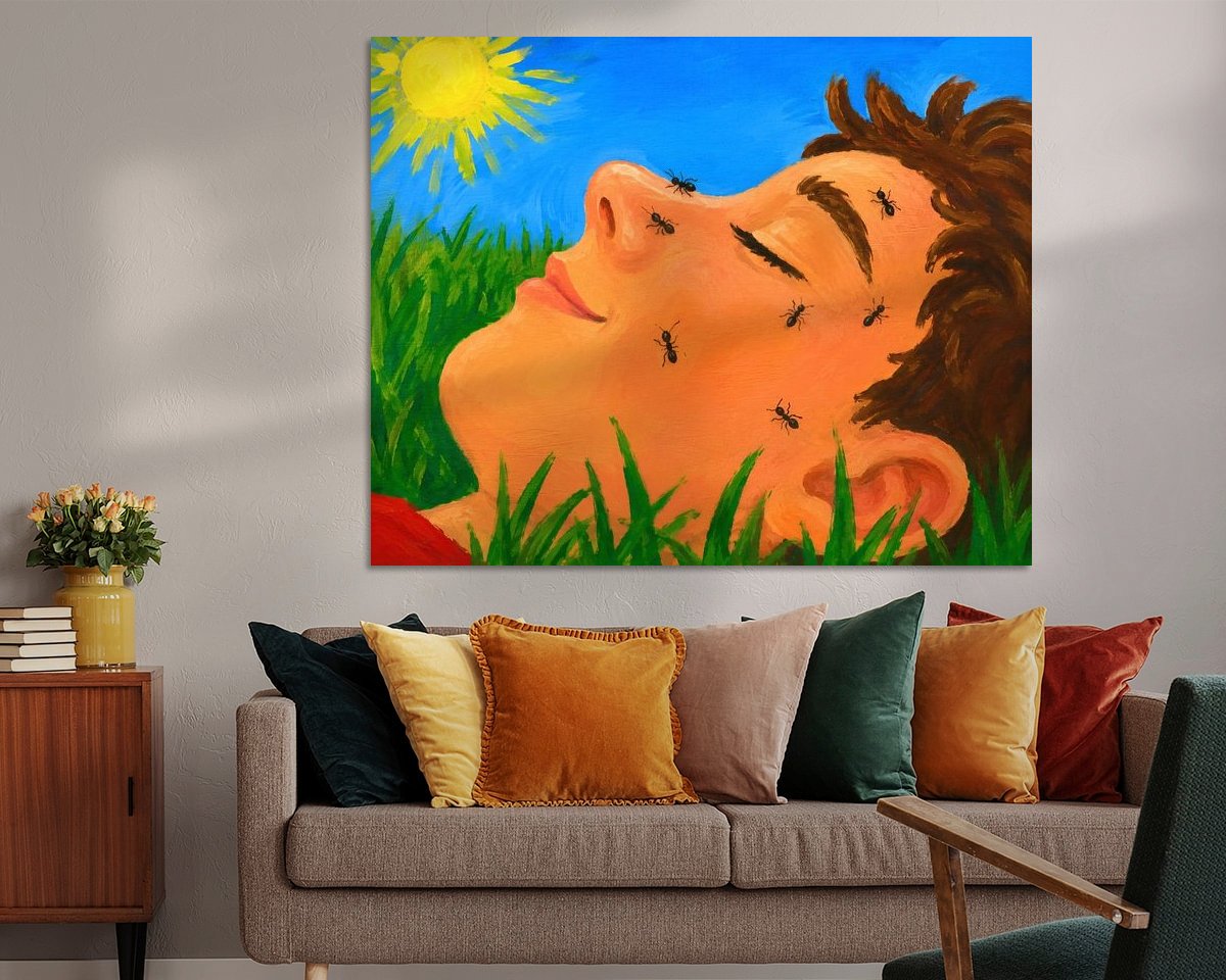 Voorbeeld van het werk in een kamer