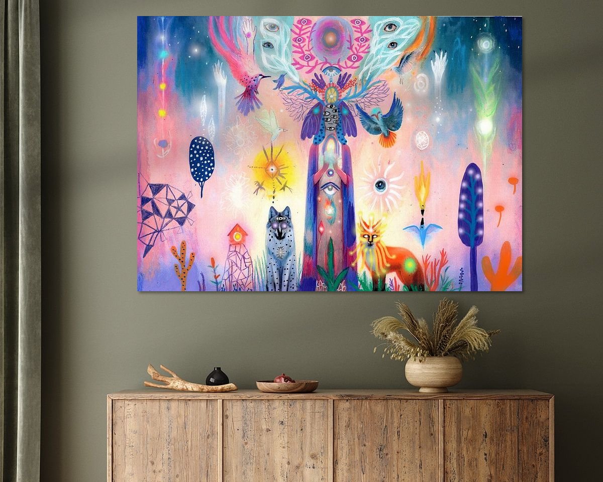 Voorbeeld van het werk in een kamer