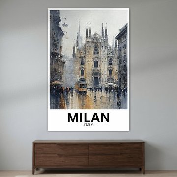 Reflections of the Duomo | Milan Italy Watercolor Cathedral Wall Art