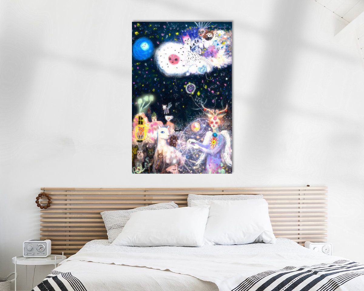 Voorbeeld van het werk in een kamer