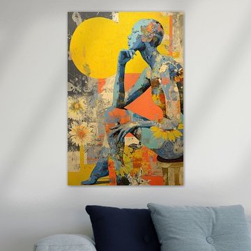 Woman with flowers by ARTEO Paintings