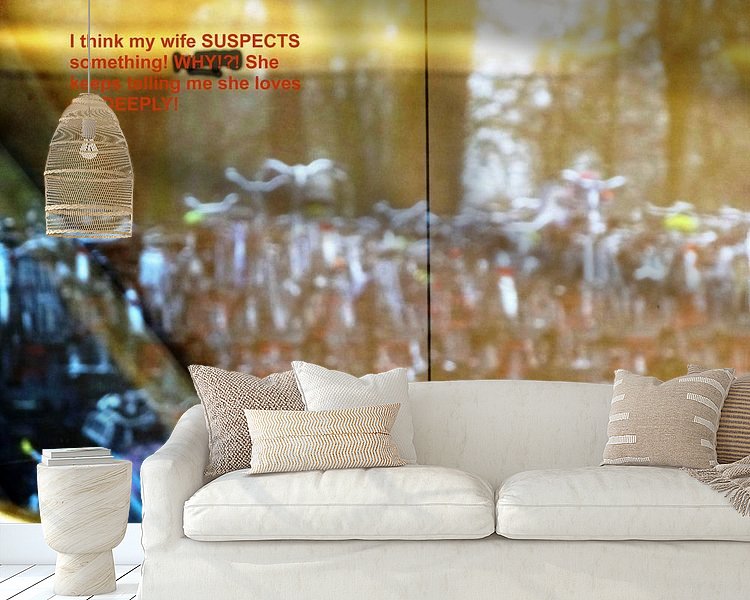 Voorbeeld van het werk in een kamer