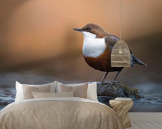 Voorbeeld van het werk in een kamer