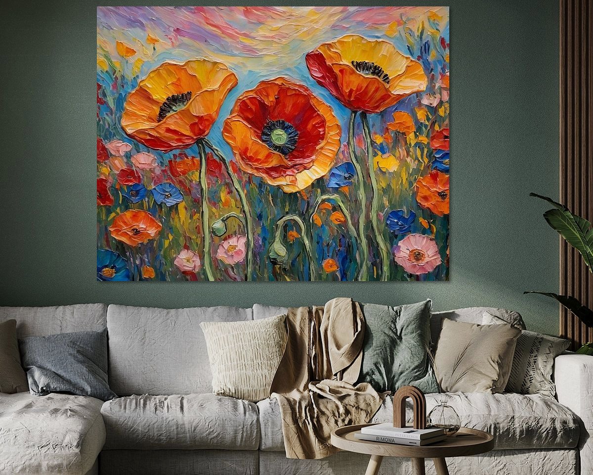 Voorbeeld van het werk in een kamer