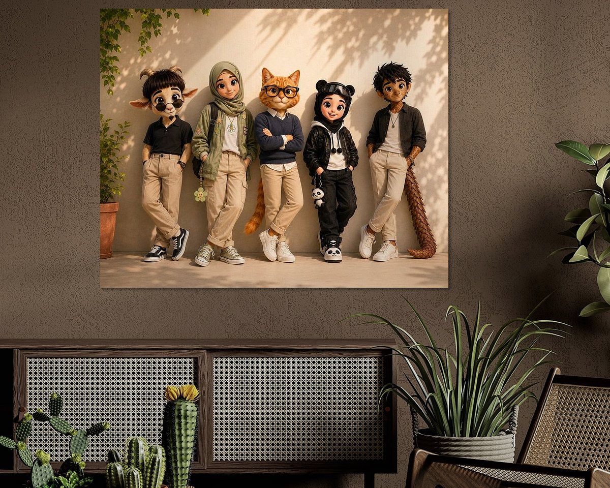 Voorbeeld van het werk in een kamer