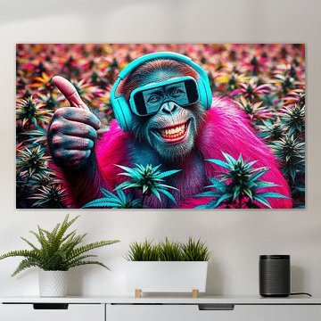 Chimpanzé rose – Pouce levé
