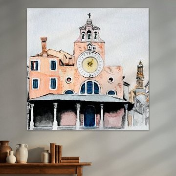 Sonnenuhr am Glockenturm der Kirche San Giacomo, Venedig von brushclicks