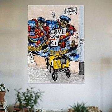 Picasso graffiti featuring a post van, Rue de Monnaie, Luxembourg by brushclicks