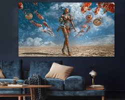 Voorbeeld van het werk in een kamer