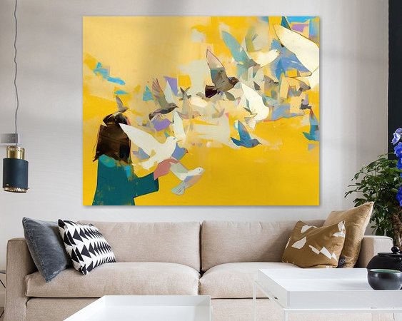 Voorbeeld van het werk in een kamer