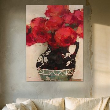Rote Blumen in einer Vase