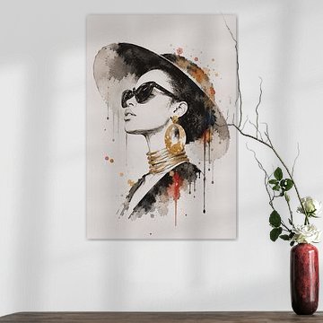 Portrait of a woman in Indian ink – Ink portrait of Madame Ruiz by MadameRuiz
