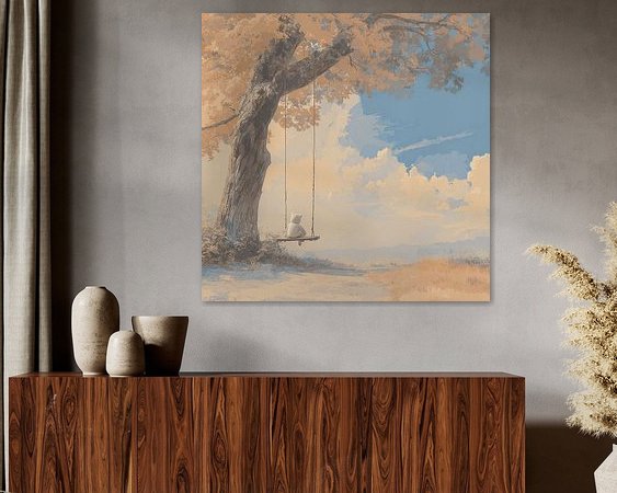 Voorbeeld van het werk in een kamer