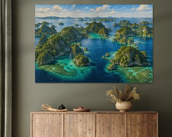 Voorbeeld van het werk in een kamer